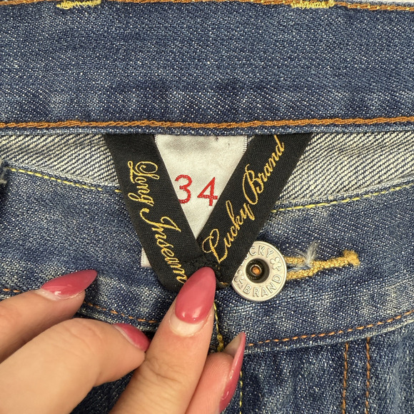 Lucky Brand Vintage Straight Denim Blue Jeans Tag Sz 34 (Actual 37x34) Cotton - Picture 6 of 15